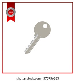 Key icon. Simple flat style vector illustration