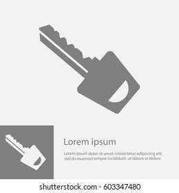 Key icon. Simple flat style vector illustration