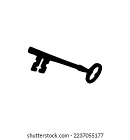 Key icon. Simple style locksmith big sale poster background symbol. Key brand logo design element. Key t-shirt printing. vector for sticker.