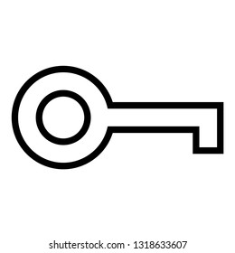 key icon/ simple unlock symbol/ black vector icon, line style