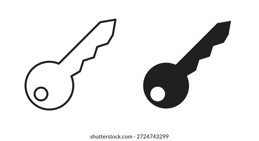 ícone de chave vetores simples em preto, adequado para projetos