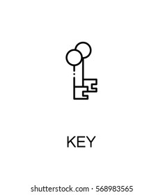 Key icon. Single high quality outline symbol for web design or mobile app. Thin line sign for design logo. Black outline pictogram on white background