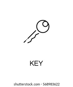 Key icon. Single high quality outline symbol for web design or mobile app. Thin line sign for design logo. Black outline pictogram on white background