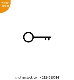 Key icon single simple vector illustration, good for all purposes,  Isolated on white background.