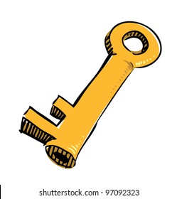 Key icon. Sketch vector illustration