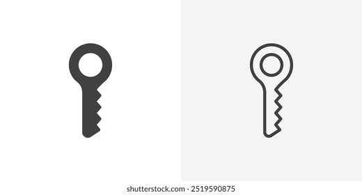 Key icon. solid filled and stroke thin line style eps 10