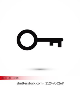 key icon, stock vector illustration flat design