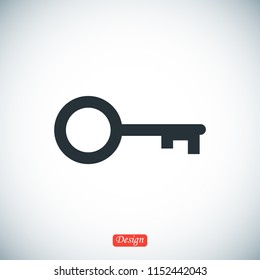 key icon, stock vector illustration flat design