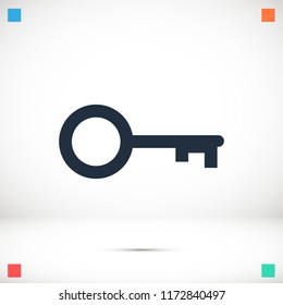 key icon, stock vector illustration flat design