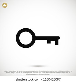key icon, stock vector illustration flat design