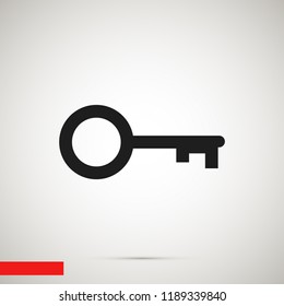 key icon, stock vector illustration flat design