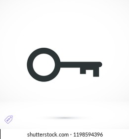 key icon, stock vector illustration flat design