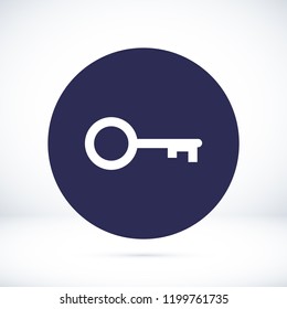 key icon, stock vector illustration flat design