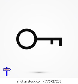 key icon, stock vector illustration flat design