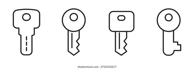 Schlüsselsymbol für Apps und Websites. Schlüsselzeichen und -symbol. Schlüsselvektor