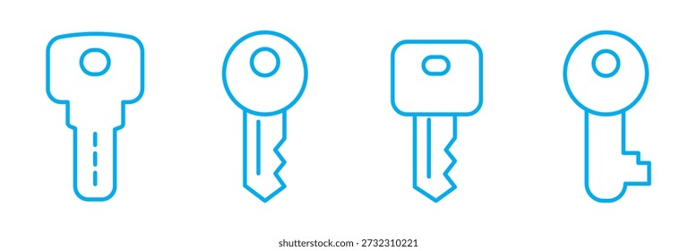 Schlüsselsymbol für Apps und Websites. Schlüsselzeichen und -symbol. Schlüsselvektor