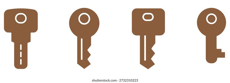 Schlüsselsymbol für Apps und Websites. Schlüsselzeichen und -symbol. Schlüsselvektor