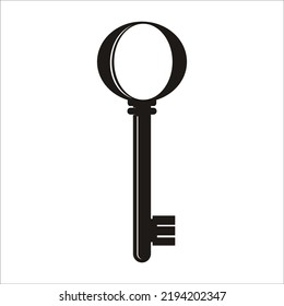 key icon or symbol with black flat style