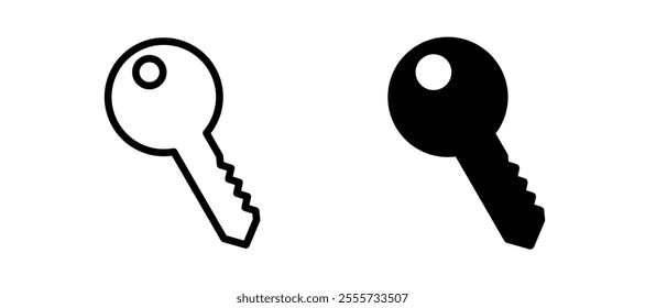 key icon symbol collection on white background.