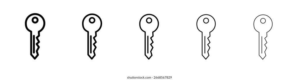 ícone de chave Conceito de símbolo para web design.ícone de vetor de linha simples. ilustração de logotipo.