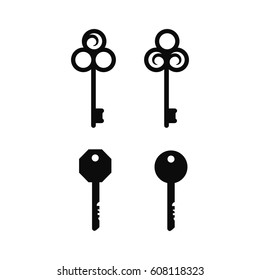 Key icon. Key symbol in flat style