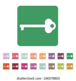 The key icon. Key symbol. Flat. Vector illustration. Button Set