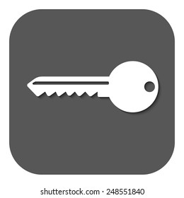 The key icon. Key symbol. Flat Vector illustration. Button