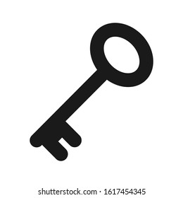 Key icon symbol. Simple shape logo. Vector illustration image. Isolated on white background.