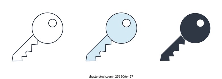 Ilustración vectorial del símbolo del icono de la llave aislada en fondo blanco