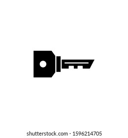 Key icon template in black flat design on white background, Key symbol vector sign isolated on white background illustration for graphic and web design.