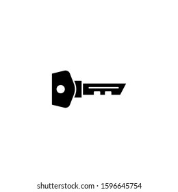 Key icon template in black flat design on white background, Key symbol vector sign isolated on white background illustration for graphic and web design.