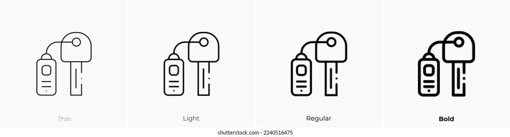 key icon. Thin, Light Regular And Bold style design isolated on white background