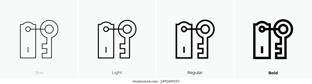 key icon. Thin, Light Regular And Bold style design isolated on white background