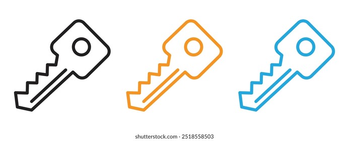 Key icon Thin line illustration set