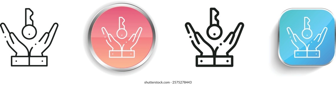 key icon. Thin Linear, Regular and Button Style Design Isolated On White Background