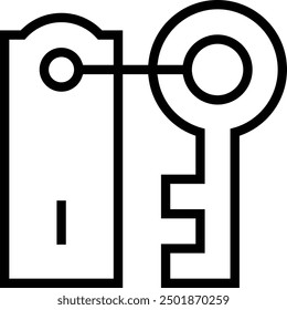 key icon. Thin linear style design isolated on white background