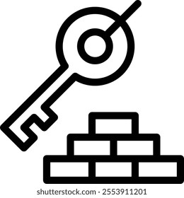 key icon. Thin Linear Style Design Isolated On White Background