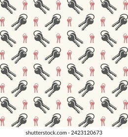 Key Icon trendy colorful repeating pattern sweet vector illustration background