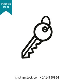 key icon in trendy flat design