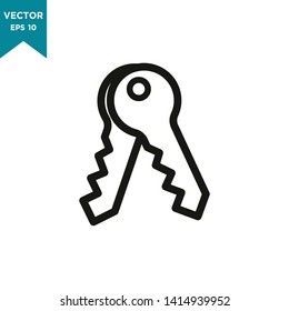 key icon in trendy flat design