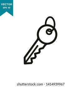 key icon in trendy flat design