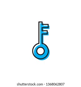 Key Icon in trendy flat style isolated on white background Key symbol for your web site design
