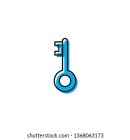 Key Icon in trendy flat style isolated on white background Key symbol for your web site design