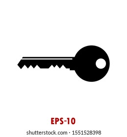Icono clave en estilo plano moderno aislado en fondo gris. Símbolo clave para el diseño del sitio web, logotipo, aplicación,Ilustración vectorial.
