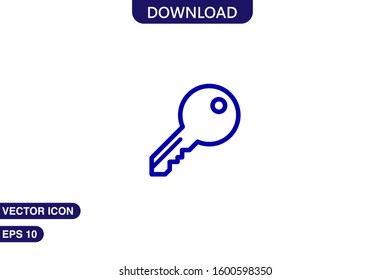  Key icon in trendy flat style isolated on white background vector illustration