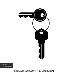 The key icon in a trendy flat style is isolated on a white background. Key symbols for the design, logo and application of your website. Vector illustration