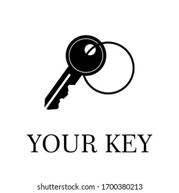 The key icon in a trendy flat style is isolated on a white background. Key symbols for the design, logo and application of your website. Vector illustration