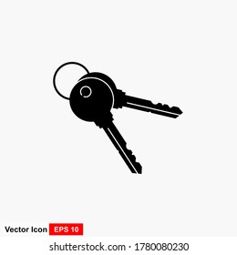 The key icon in a trendy flat style is isolated on a white background. Key symbols for the design, logo and application of your website. Vector illustration.