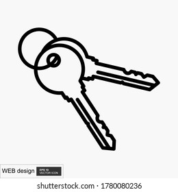 The key icon in a trendy flat style is isolated on a white background. Key symbols for the design, logo and application of your website. Vector illustration.