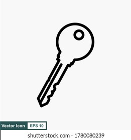 El icono de la llave en un estilo plano moderno está aislado en un fondo blanco. Símbolos clave para el diseño, logotipo y aplicación de su sitio web. Ilustración vectorial.